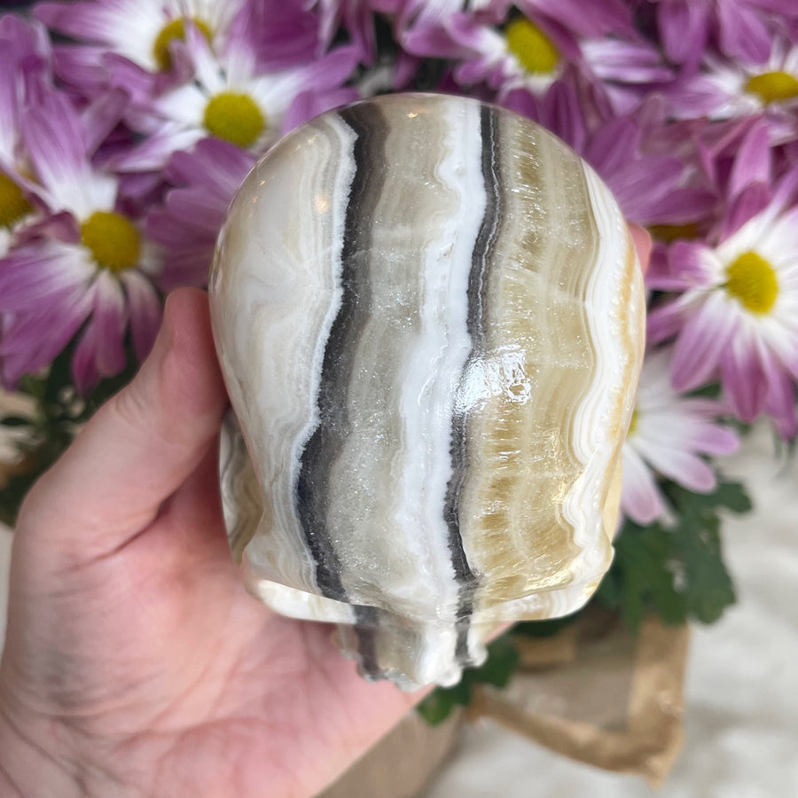 Banded Calcite Crystal Skull