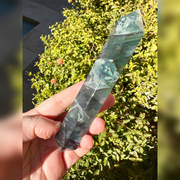 Rainbow Fluorite Crystal Double Terminated Wand