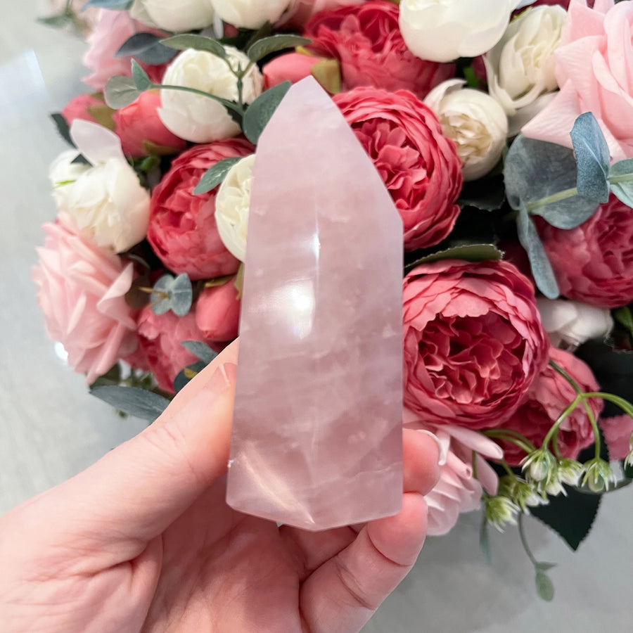 Rose Quartz Crystal Tower