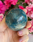 Blue Apatite Crystal Sphere