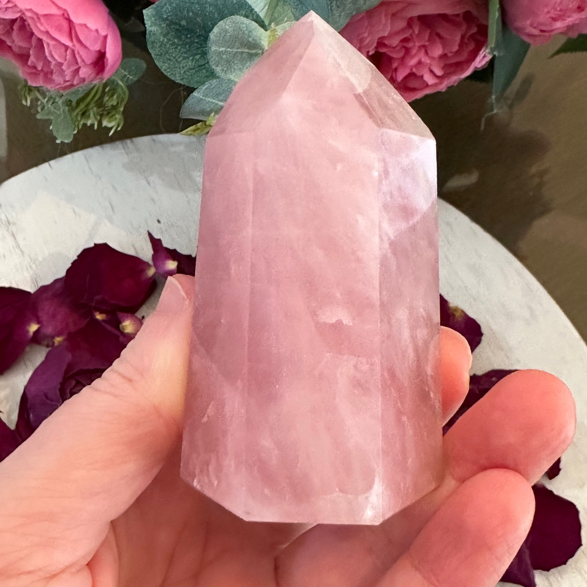 Rose Quartz Crystal Tower