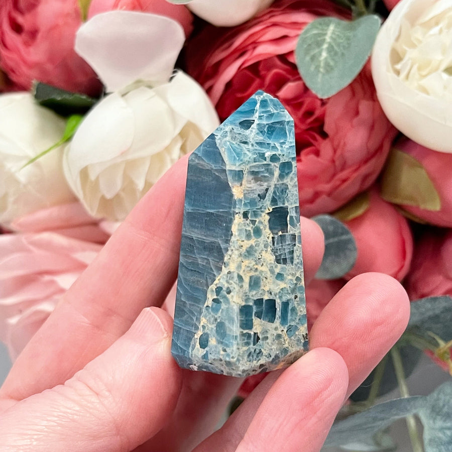 Blue Apatite Crystal Tower