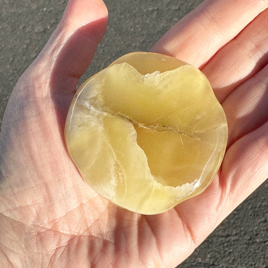 Honey Calcite Crystal Rose Carving