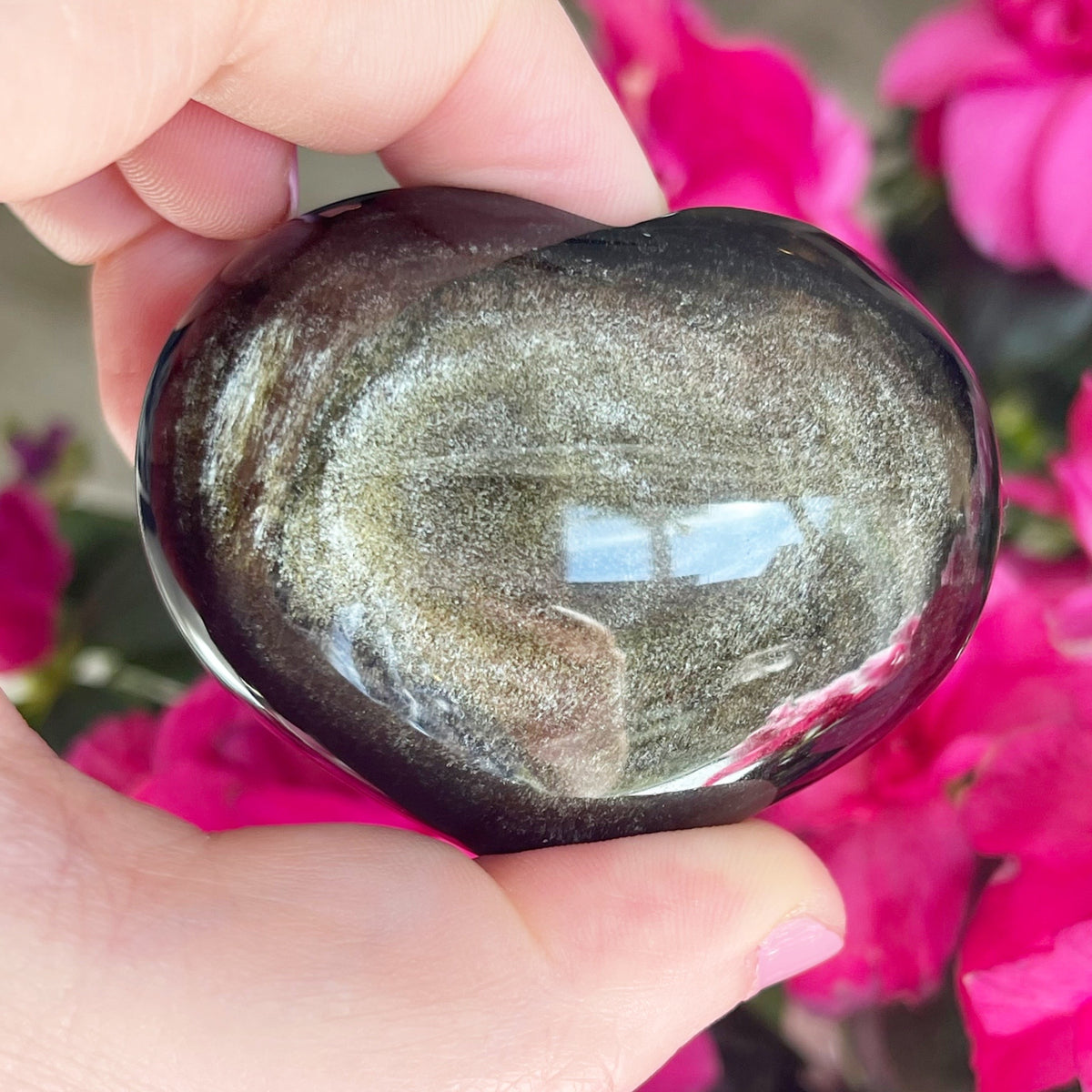 Gold Sheen Obsidian Hearts (5 pieces)