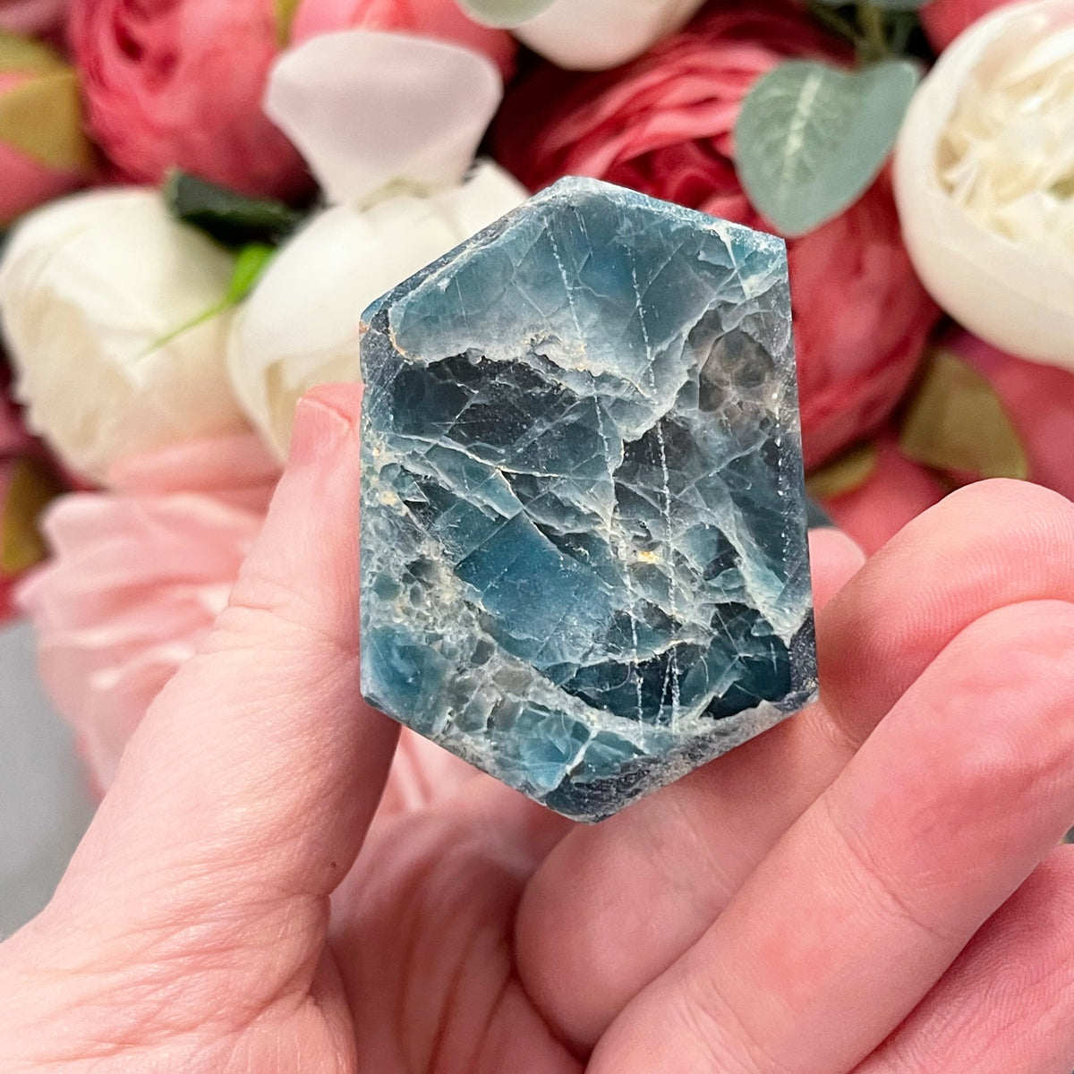 Blue Apatite Crystal Tower