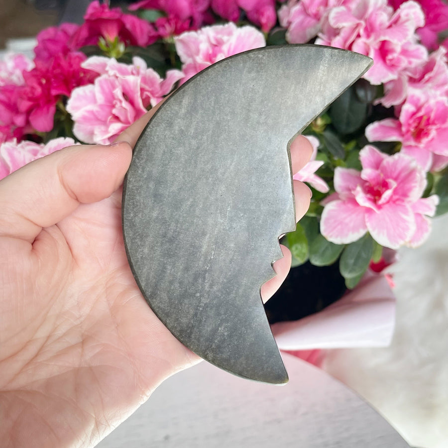 Large Gold Sheen Obsidian Moon
