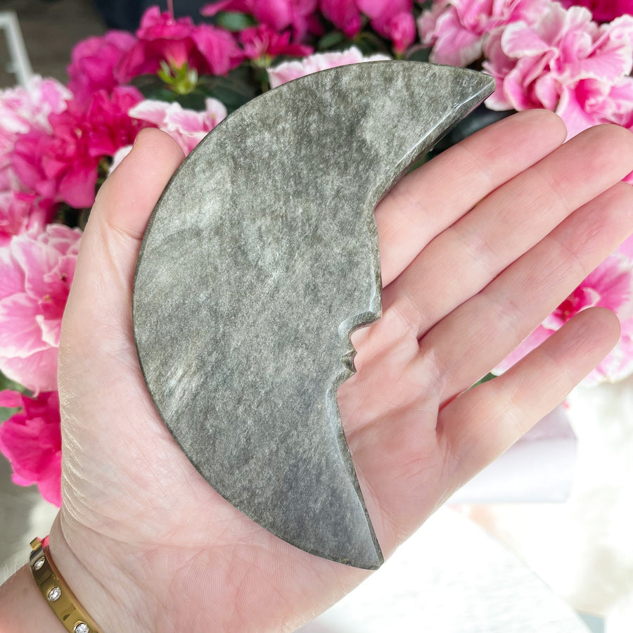 Large Gold Sheen Obsidian Moon