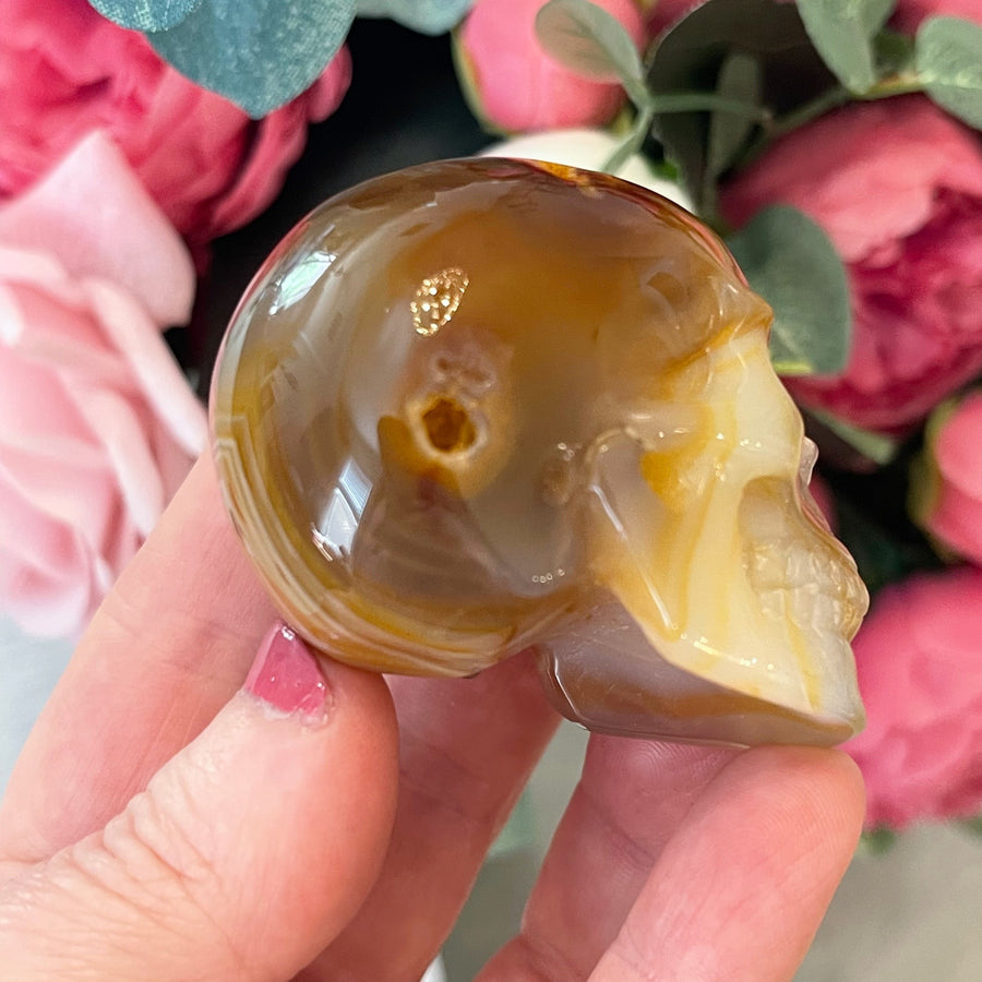 Gemstone Carnelian Crystal Skull