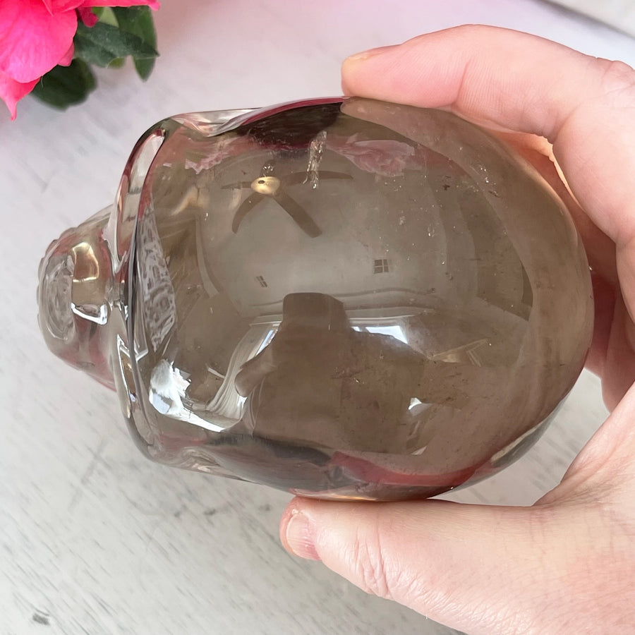 Natural Smokey Citrine Crystal Skull Carved by Wilson Venturini