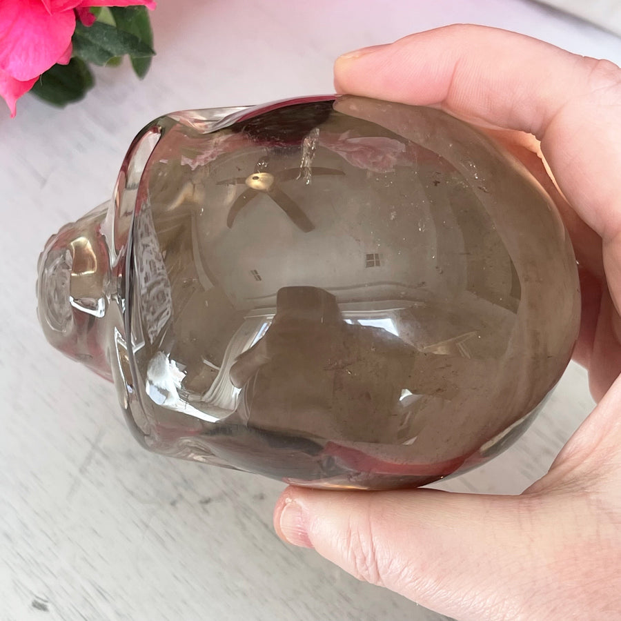 Natural Smoky Citrine Crystal Skull Carved by Wilson Venturini