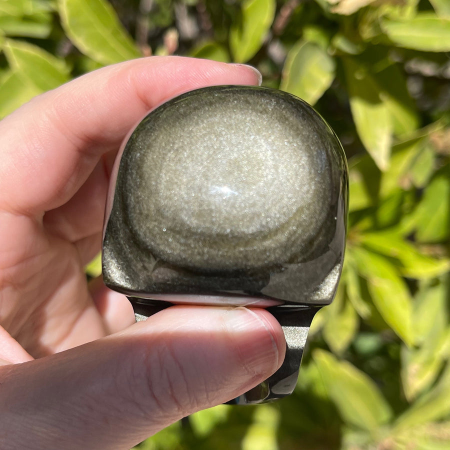 Gold Sheen Obsidian Crystal Skull