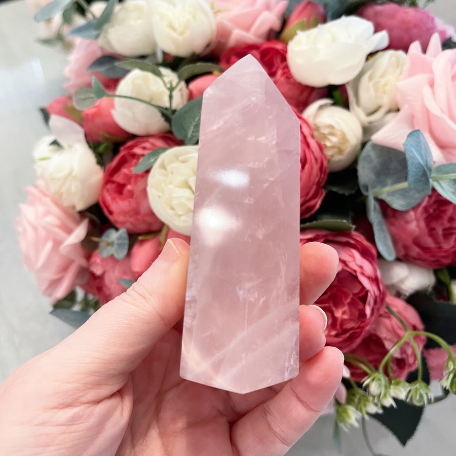 Rose Quartz Crystal Tower