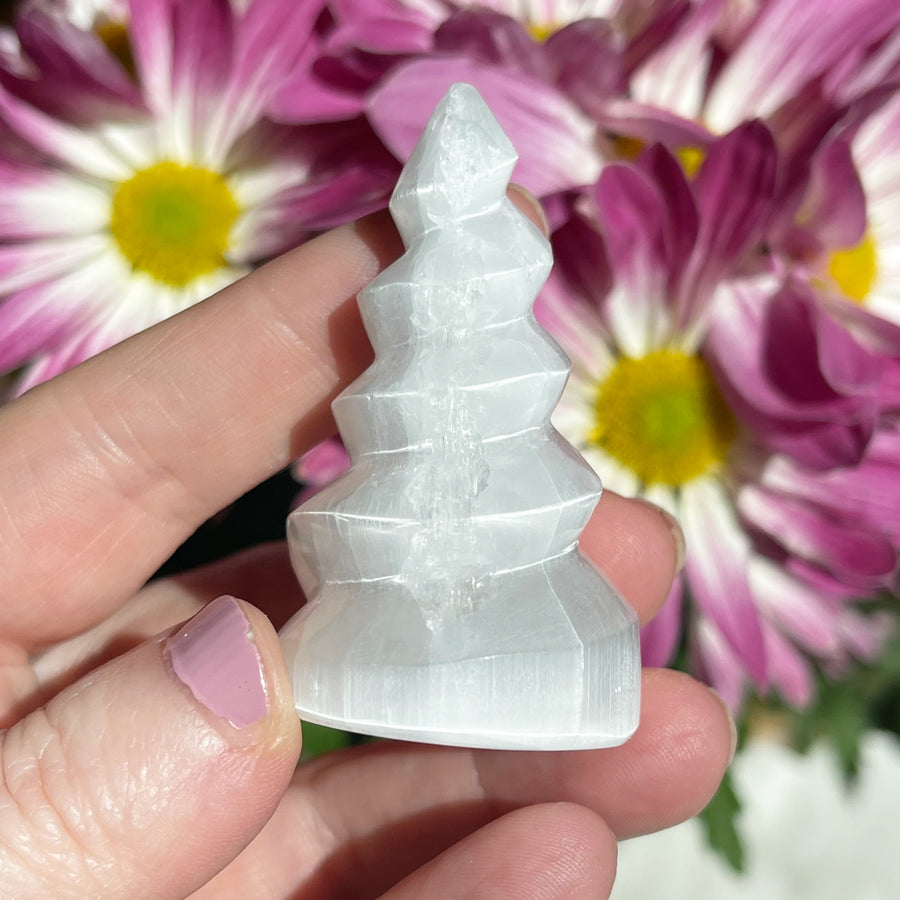 Flashy Selenite Mini Spiral Unicorn Horn Towers (5 pieces)