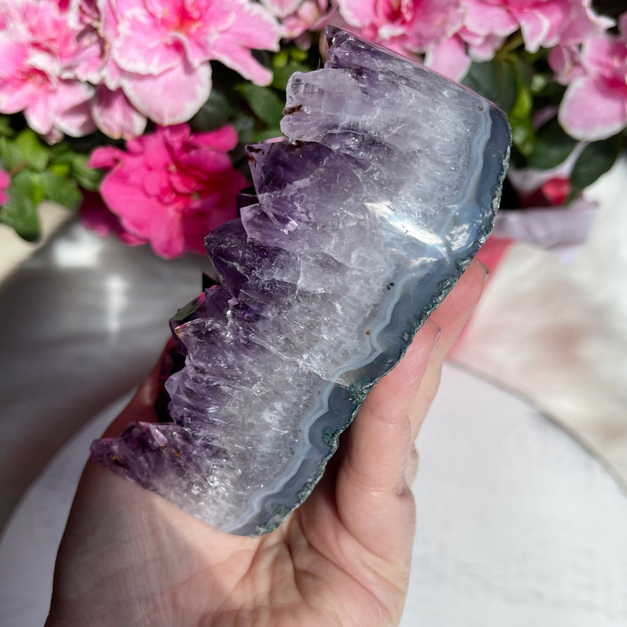 Large Amethyst Geode Heart