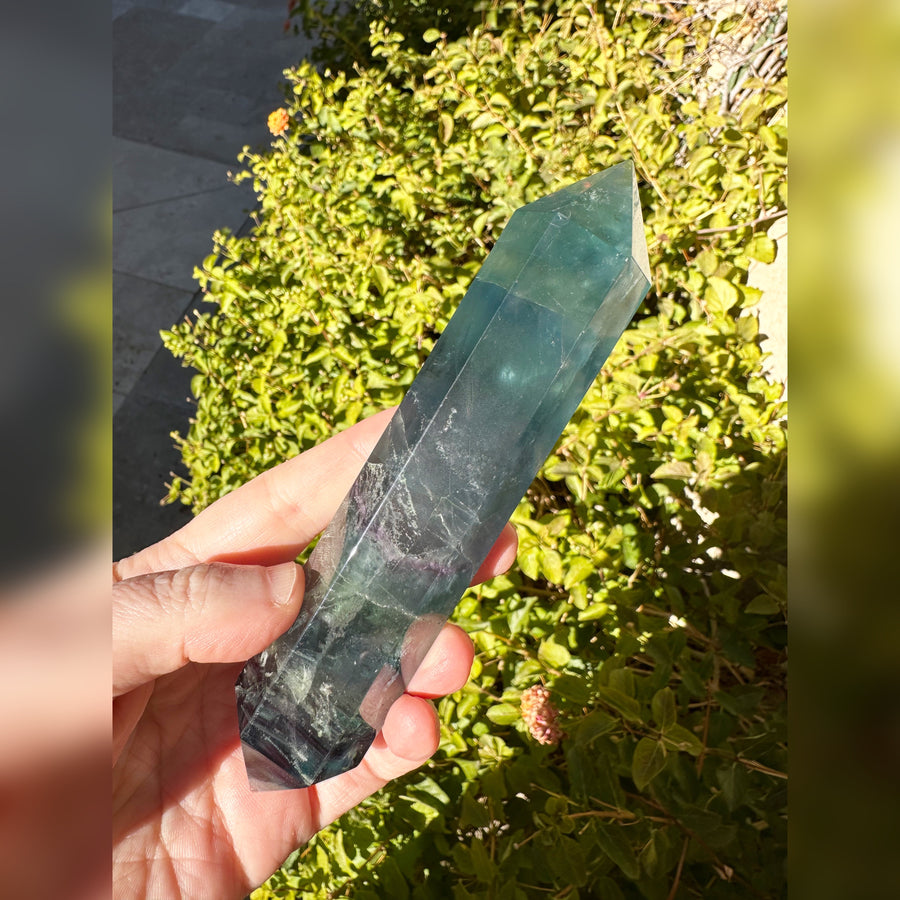 Rainbow Fluorite Crystal Double Terminated Wand