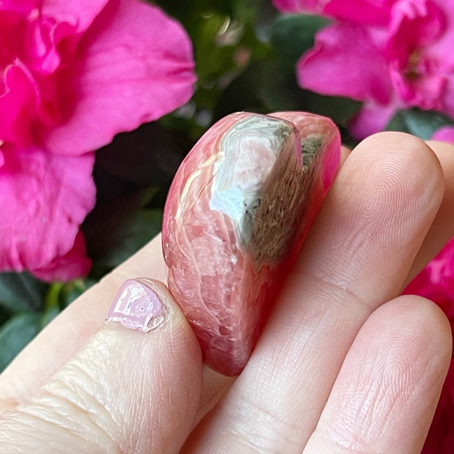 Gemstone Rhodochrosite Crystal Heart Carving