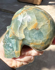 Rare Lemurian Aquatine Calcite Crystal Skull