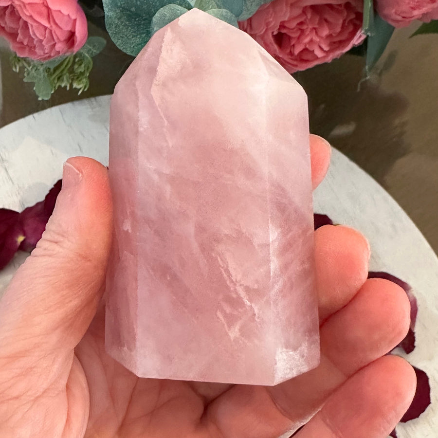 Rose Quartz Crystal Tower