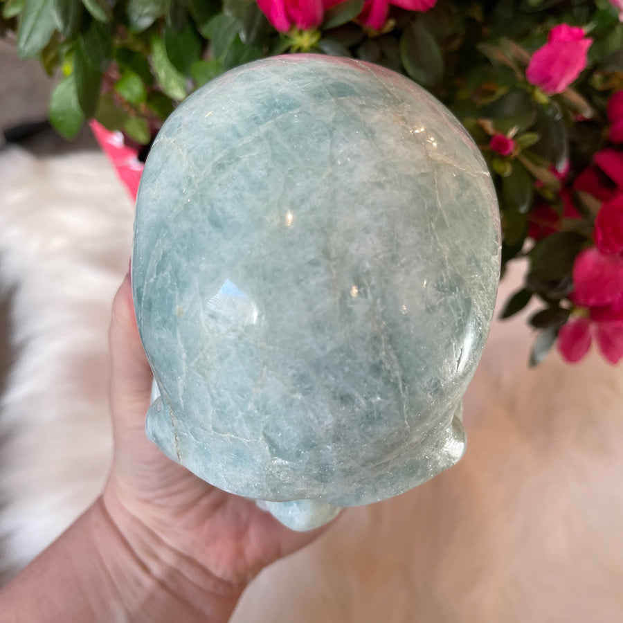 Aquamarine Crystal Skull Carved by Leandro de Souza