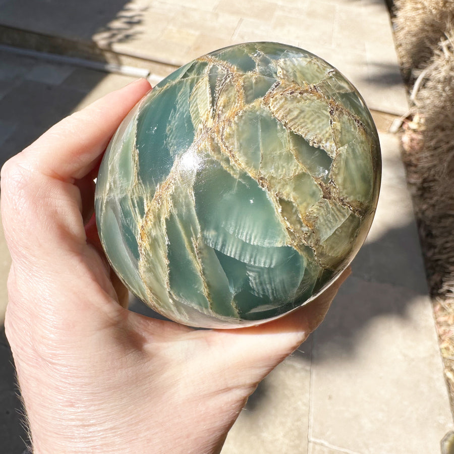 Rare Lemurian Aquatine Calcite Crystal Skull