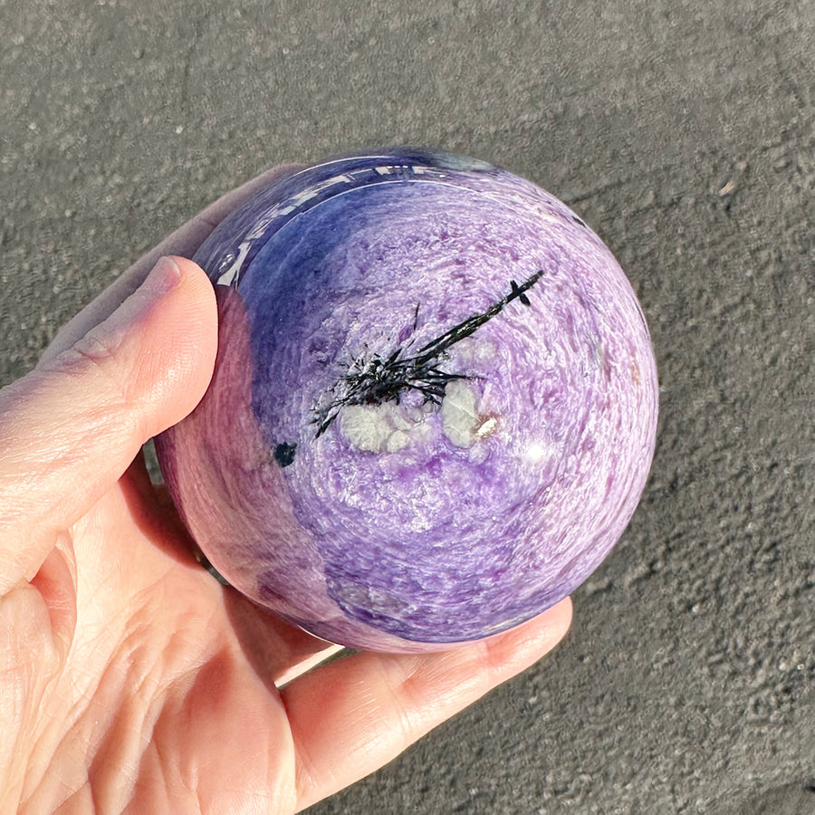 Large Charoite Crystal Sphere