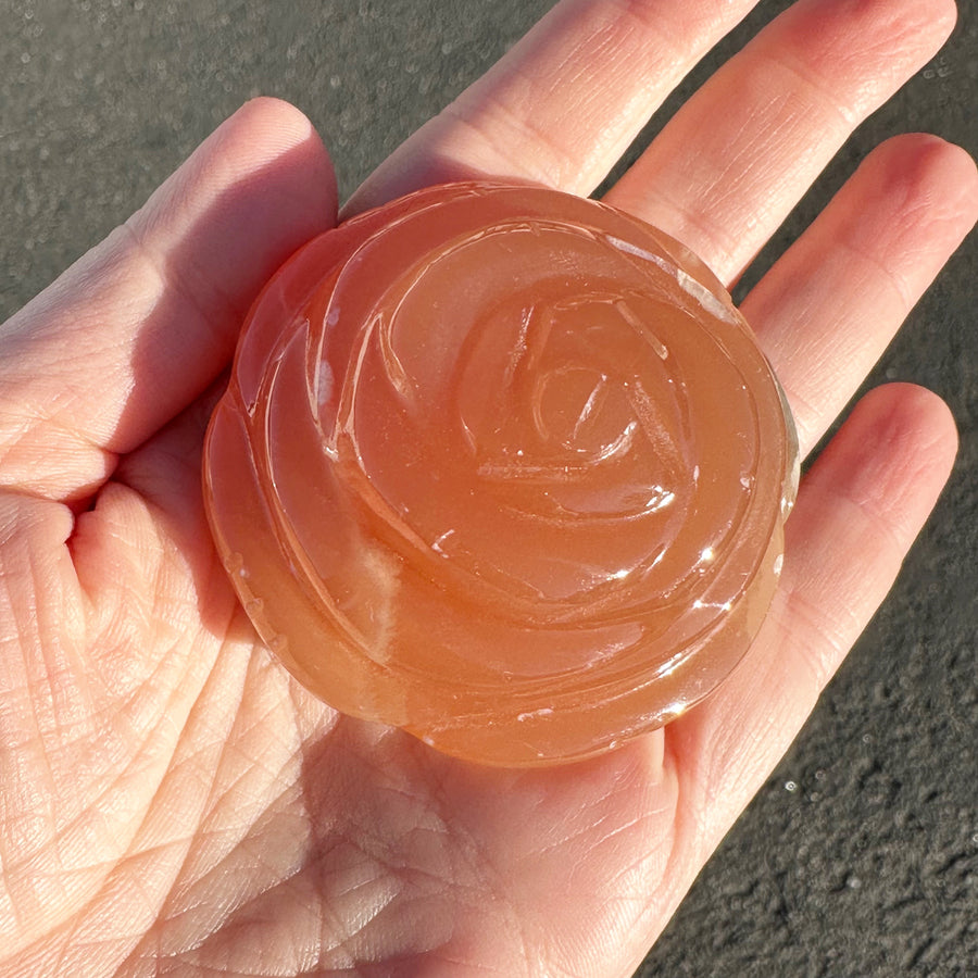 Calcite Crystal Rose Carving