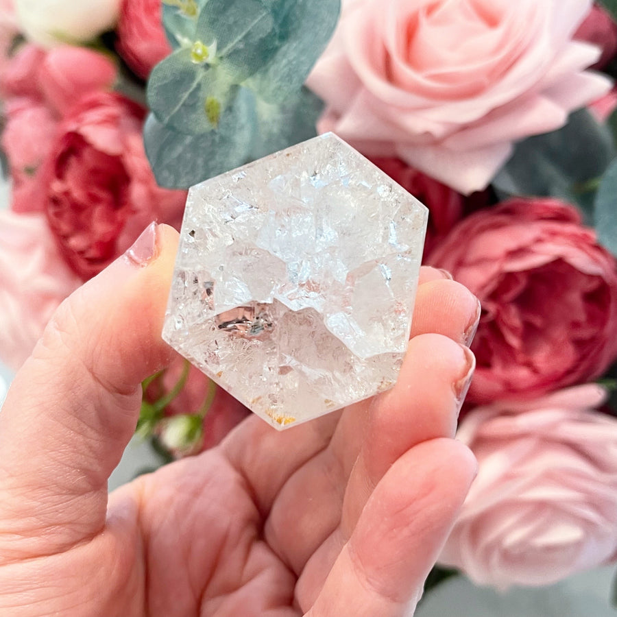Crackle Quartz Tower with Rainbows