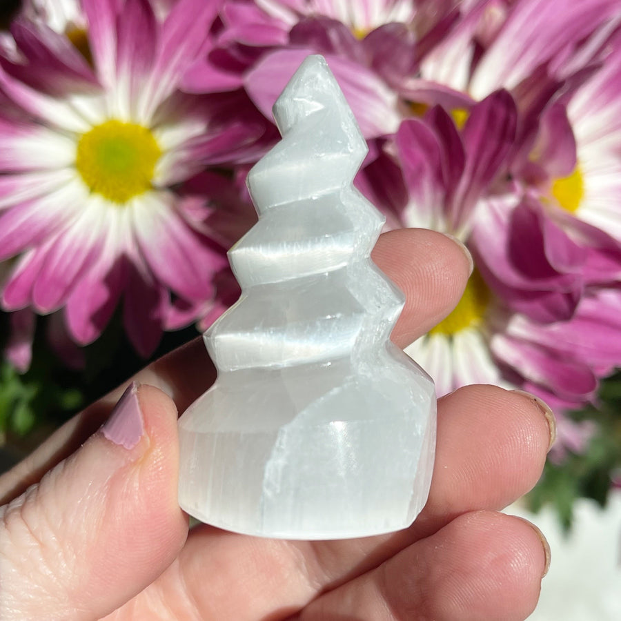 Flashy Selenite Mini Spiral Unicorn Horn Towers (5 pieces)