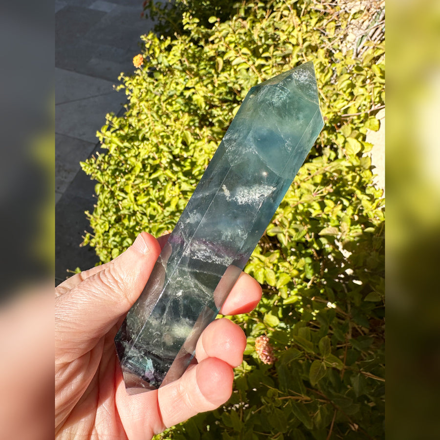 Rainbow Fluorite Crystal Double Terminated Wand