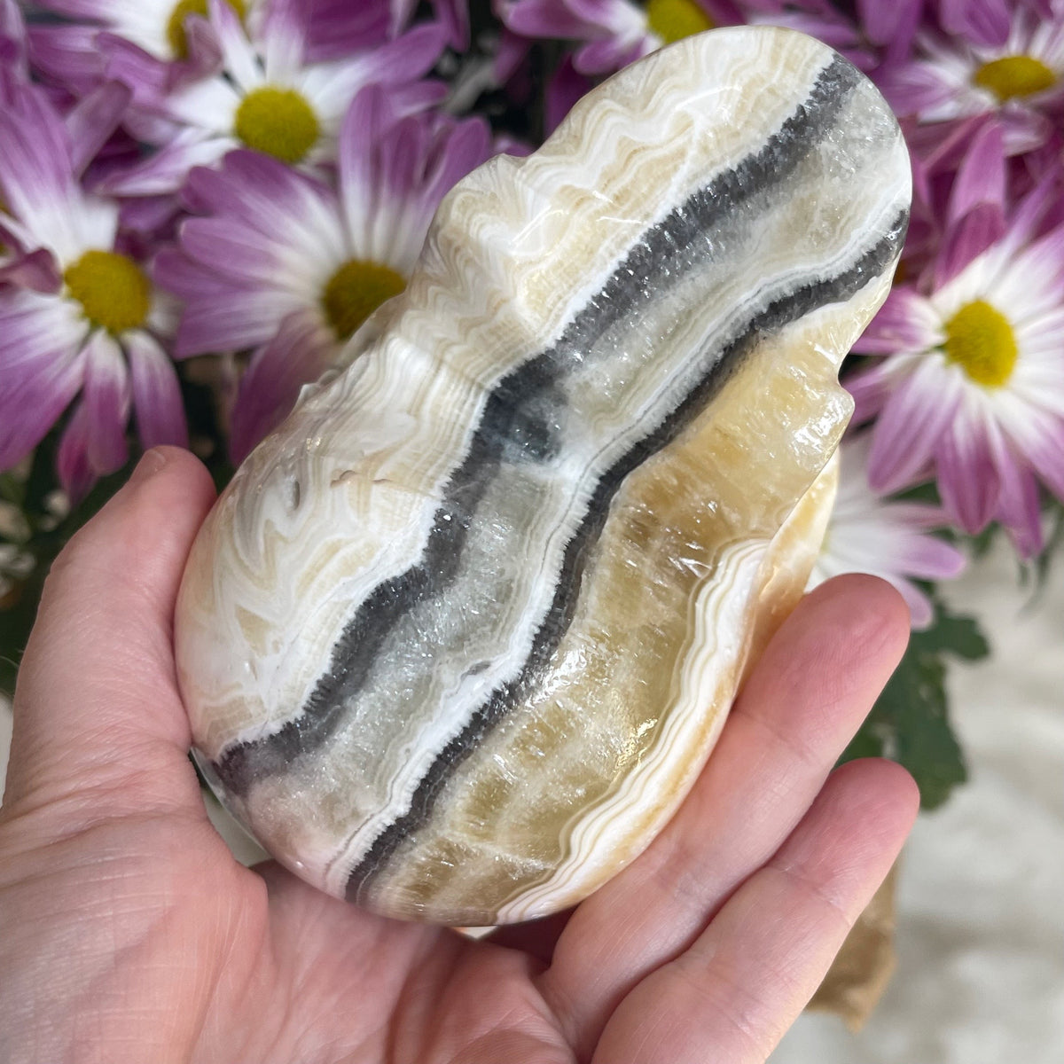 Banded Calcite Crystal Skull