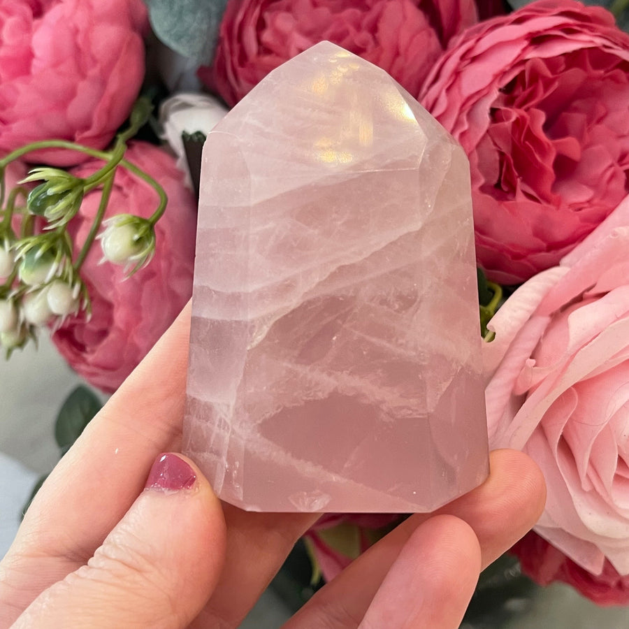 Rose Quartz Crystal Tower