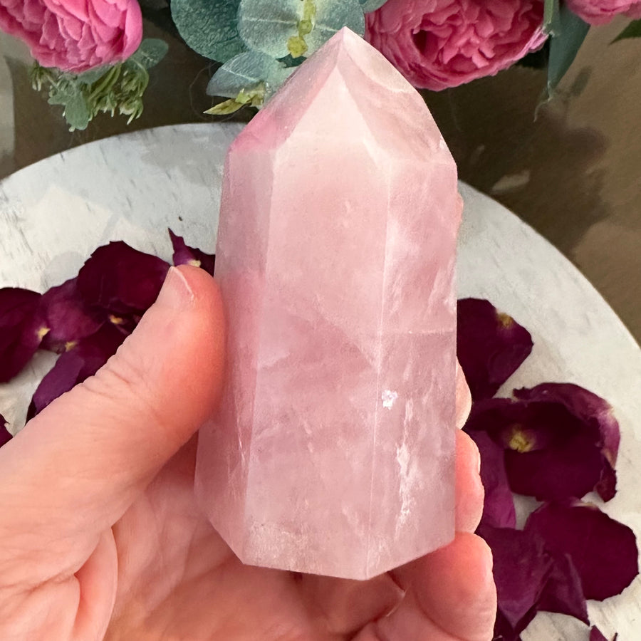 Rose Quartz Crystal Tower