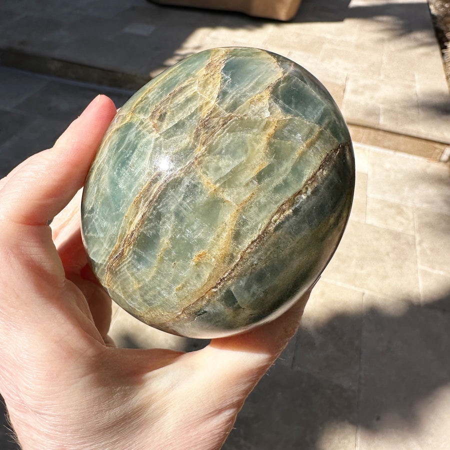 Rare Lemurian Aquatine Calcite Crystal Skull