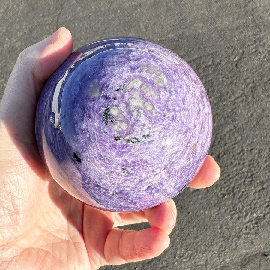 Large Charoite Crystal Sphere