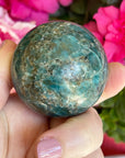 Blue Apatite Crystal Sphere