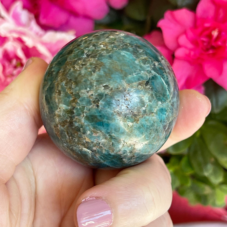 Blue Apatite Crystal Sphere