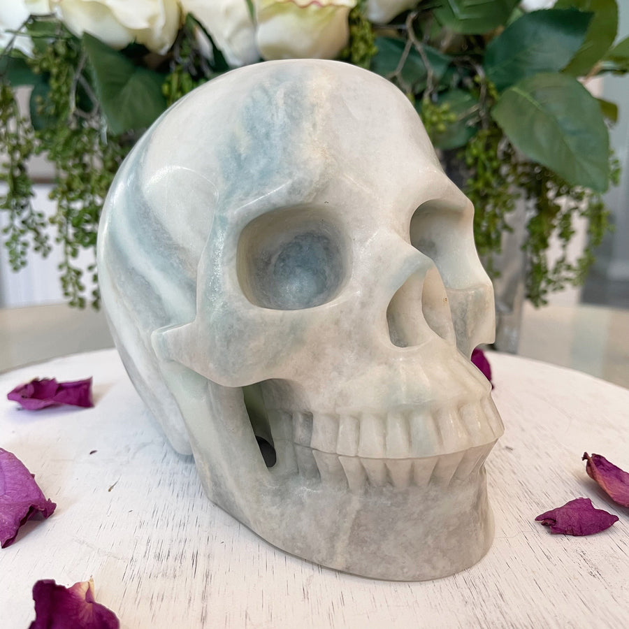 Huge Blue Fluorite Crystal Skull