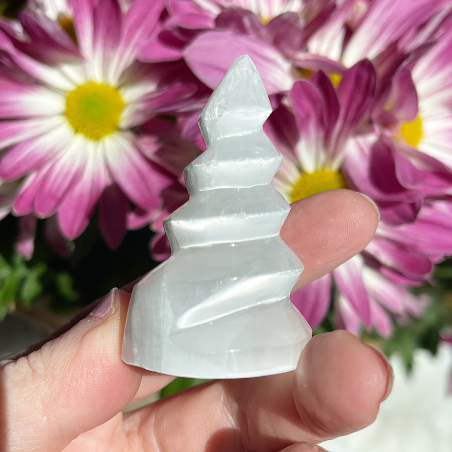 Flashy Selenite Mini Spiral Unicorn Horn Towers (5 pieces)