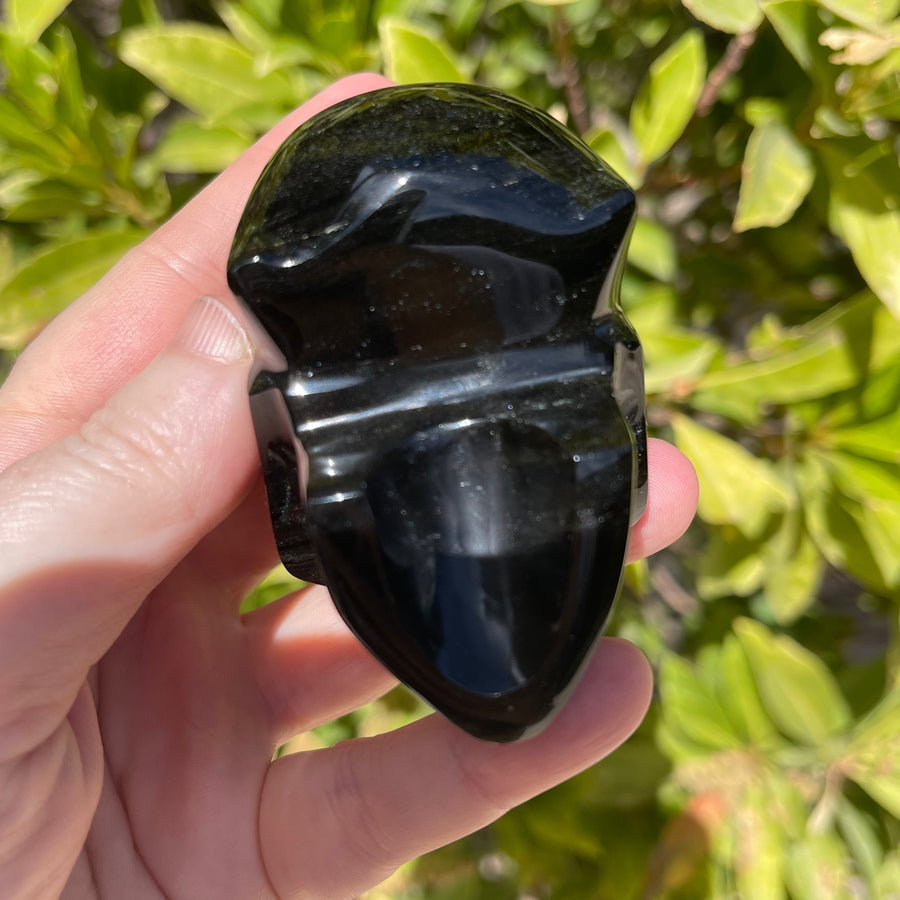 Gold Sheen Obsidian Crystal Skull