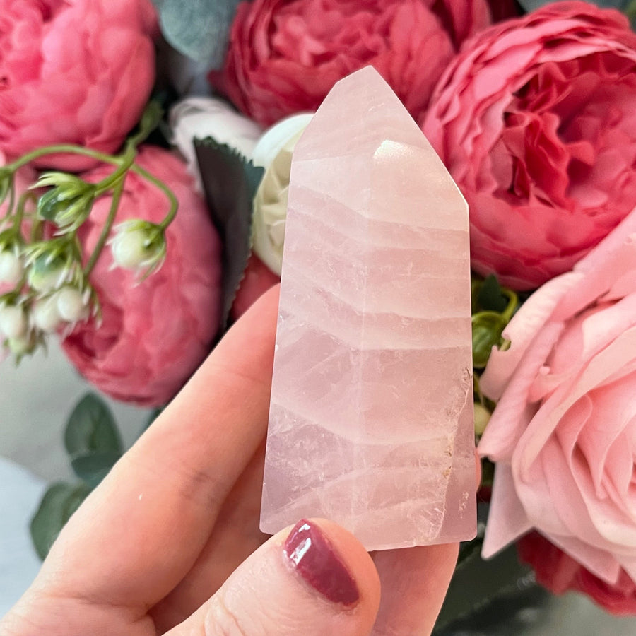 Rose Quartz Crystal Tower