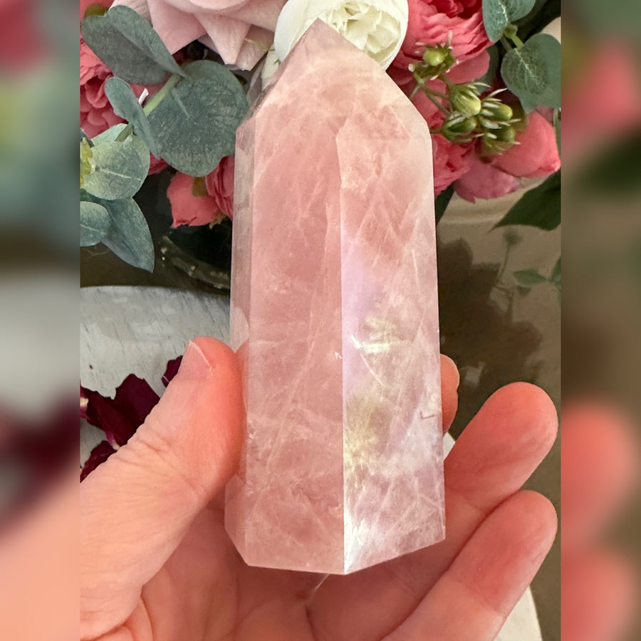 Rose Quartz Crystal Tower