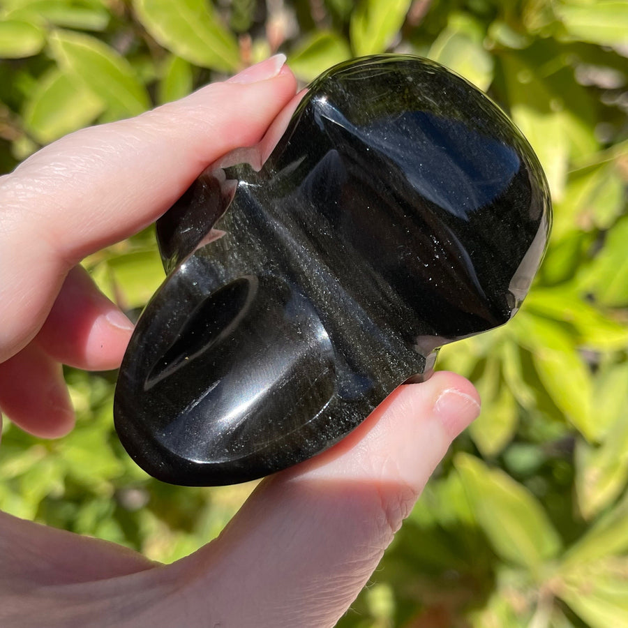 Gold Sheen Obsidian Crystal Skull