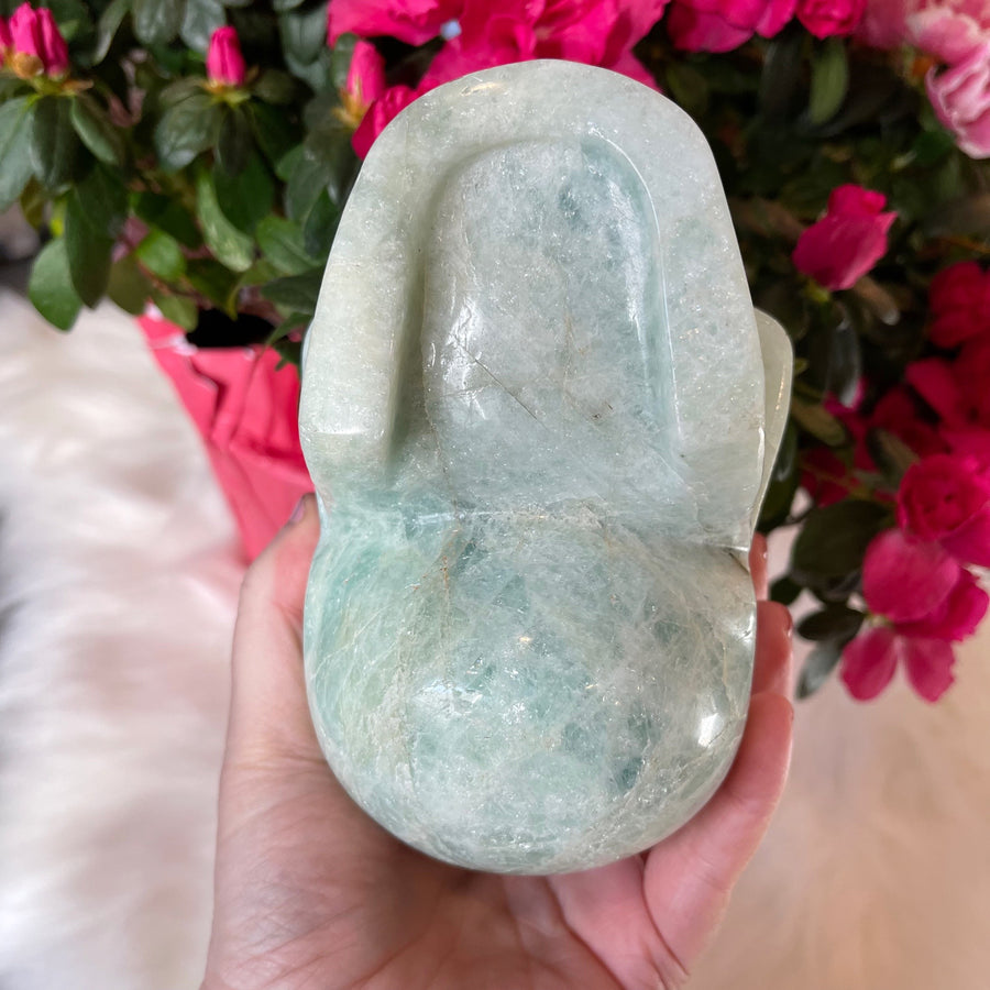 Aquamarine Crystal Skull Carved by Leandro de Souza