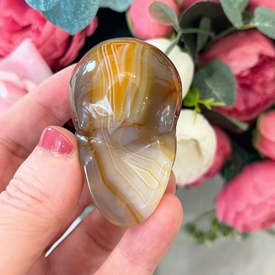 Gemstone Carnelian Crystal Skull