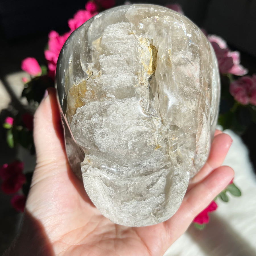 Special Layered Chlorite Magical Child Crystal Skull Carved by Leandro de Souza
