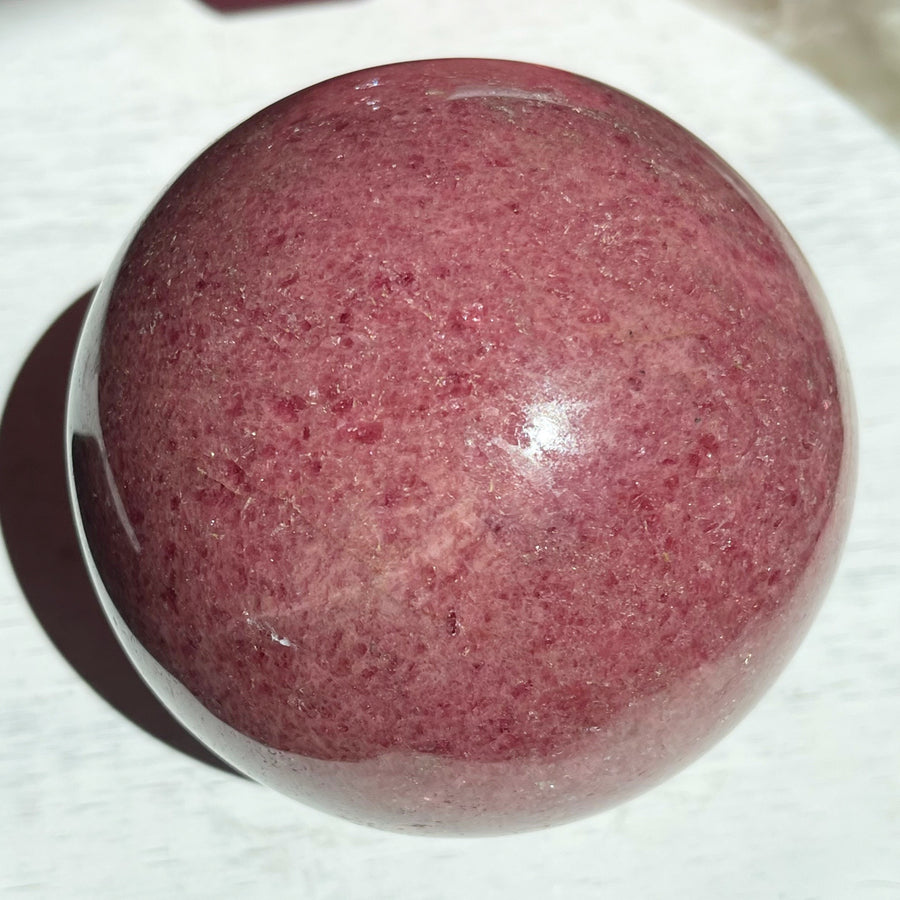 Large Pink Rhodonite Crystal Sphere