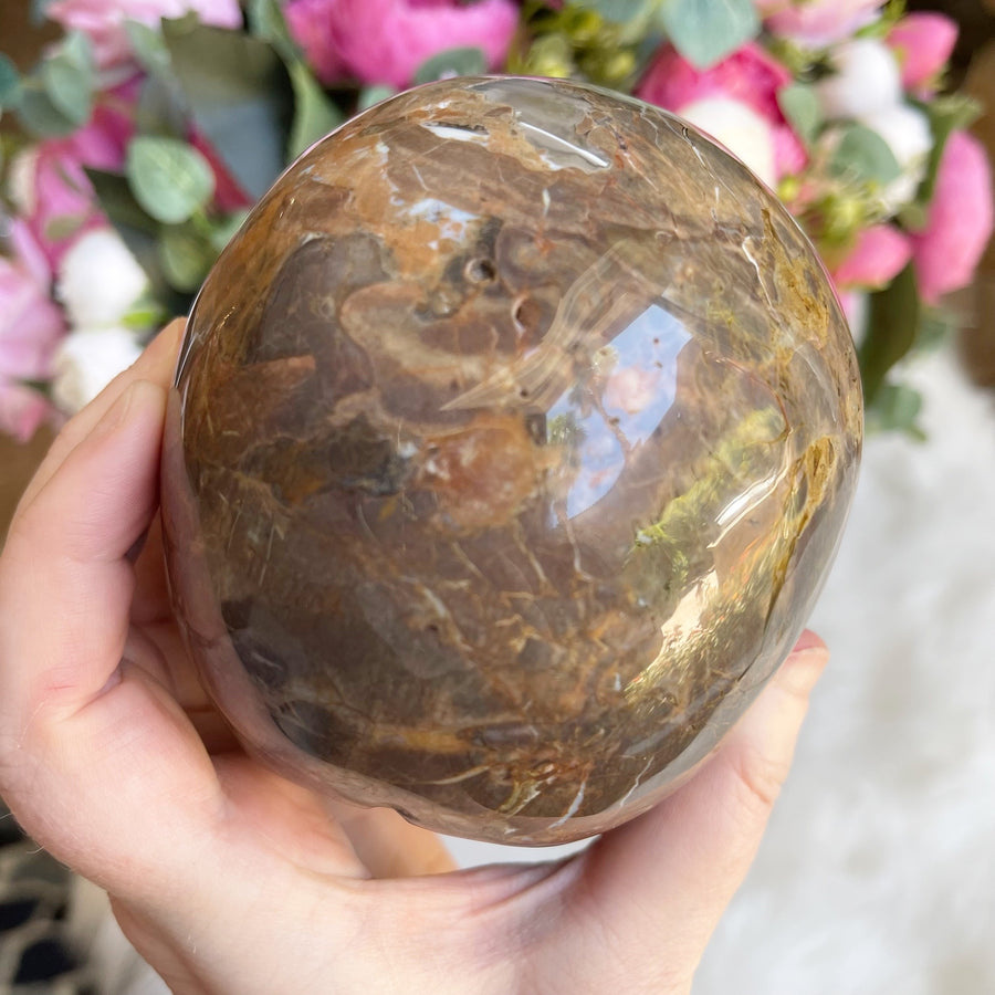 Dinosaur Egg Agate Crystal Skull