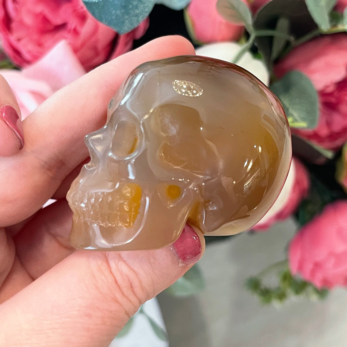 Gemstone Carnelian Crystal Skull